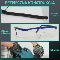 Outsunny Elektryczne Nożyce do Żywopłotu z Akumulatorem, Silnik, Bateria, Niebieskie(m-7)
