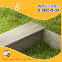 Outsunny Piaskownica z Kuchnią, Zlewem, 2 Skrzynkami na Rośliny, Sosna, 154x80x60cm, Szara(m-6)