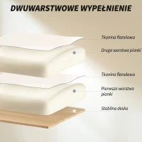 HOMCOM Fotel biurowy z regulowaną wysokością, obrotowy, z lędźwiowym wsparciem, podnóżkiem, śnieżnym flanelowym materiałem, 80 x 80 x 106-114 cm, kremowy(m-4)