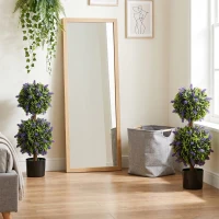 Sztuczne Rośliny HOMCOM w Zestawie 2 szt., UV-odporne Sztuczna Roślina w Donicy, 70 cm Drzewko z Lawendą do Salonu, Ogrodu(m-4)