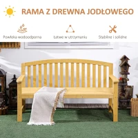 Outsunny Dwuosobowa ławka ogrodowa z drewna, wodoodporna, meble ogrodowe, 240 kg, 140 x 50 x 85 cm, Pomarańczowa(m-5)