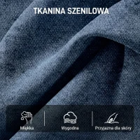 HOMCOM Obrotowy fotel akcentowy, tapicerowany fotel do czytania z tkaniny chenille, szerokie siedzisko, sprężynowe poduszki i metalowe nogi, ciemnoniebieski(m-6)