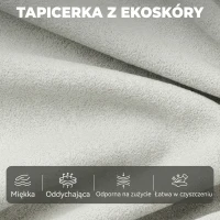 HOMCOM Fotel akcentowy, nowoczesny fotel Leathaire z szerokim i głębokim siedziskiem, grube poduszki, łatwy montaż, szary(m-7)