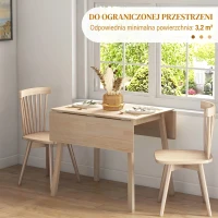 HOMCOM Stół rozkładany, drewniany, dla 2-4 osób, naturalny kolor(m-6)