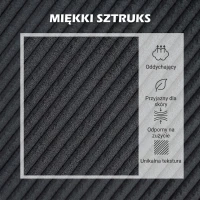 HOMCOM Sofa narożna z szezlongiem, 3-osobowa, sofa w kształcie litery L, tapicerowana narożnik z wyglądem kordu, z wysokogęstościową pianką, do 400 kg, do salonu, sypialni, 214 x 134 x 87 cm, Ciemnoszary(m-6)