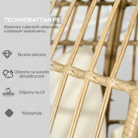 Fotel rattanowy z poduszką, metalowa konstrukcja, ogrodowy(m-4)