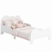 AIYAPLAY Kinderbed Wolkdesign met Uitvalbeveiliging, voor 3-8 Jaar, geschikt voor 140 x 70 x 5 cm matras, Wit(m-15)