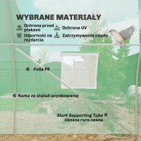 Outsunny Szklarnia foliowa, beżowa, 8 okien z siatką przeciwko owadom, solidna folia, stelaż stalowy, 6 x 3 x 2 m, Zielony(m-4)