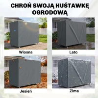 Outsunny Pokrowiec na huśtawkę 3-osobową, Wodoodporny, Tkanina Oxford, 220 x 125 x 172 cm, Szary(m-4)
