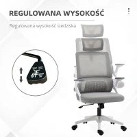 Vinsetto Ergonomiczne Krzesło Biurowe, Regulowana Podgłówka, 58 x 61 x 119 cm, Szary(m-4)