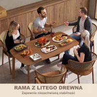 HOMCOM 150 cm Rectangular Dining Table, Rustic Kitchen Table with Solid Wood Frame and Large Tabletop for Dining Room, Living Room, Home Office, Light Brown(m-5)