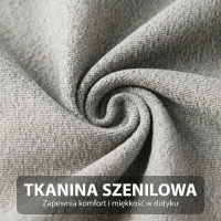 HOMCOM Fotel Obrotowy Lounge z Szerokim Siedziskiem, Tapicerowany Fotel Relaksacyjny w Wodoodpornej Optyce Chenille, Stalowe Nogi Krzyżowe, Nowoczesny Fotel do Salonu, Sypialni, Jasnoszary(m-7)