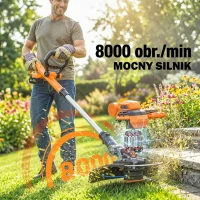 Outsunny Akumulatorowy trymer do trawy 21V z 2x4,0Ah akumulatorami, ładowarką, 25 cm szerokości cięcia, regulowanym teleskopowym uchwytem(m-5)