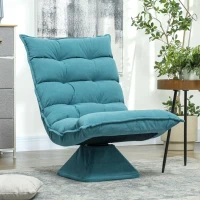 HOMCOM Fotel relaksacyjny, obrotowy, ekoskóra, 62 cm x 70 cm x 95 cm, niebieski(m-7)