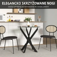 Stół okrągły do jadalni dla 4 osób, stalowe nogi, nowoczesny(m-6)