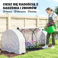 Outsunny Szklarnia z siatką PE, zimowa szklarnia foliowa ze stali, tunel foliowy 200 x 100 x 80 cm biały(m-7)