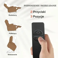 HOMCOM Fotel relaksacyjny z funkcją podnoszenia, elektryczny, 90x75x100 cm, Brązowy(m-4)
