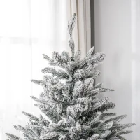 HOMCOM Albero di Natale Innevato 182.88cm con 2531 Rami Alto e Stretto con Base Pieghevole, Verde(m-8)