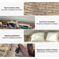 Outsunny Wyspa słoneczna, 4-częściowy zestaw mebli ogrodowych w muszli z rozkładanym daszkiem, stolik kawowy, dwuosobowa kanapa, ławka, zestaw wypoczynkowy do ogrodu, kremowy(m-4)