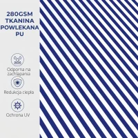 Outsunny Markiza przeciwsłoneczna Markiza Tarasowa, w tym Korba Ręczna, odporna na warunki atmosferyczne, 247 cm x 295 cm, Niebieski + Biały(m-6)
