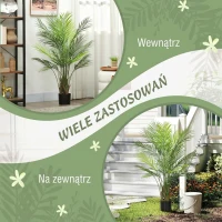 HOMCOM Decorative Artificial Plant, 120cm UV Resistant Faux Areca Palm Tree with Plastic Pot and Flocking, Fake Plant for Indoor Outdoor Decor, Green(m-5)