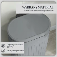 HOMCOM Kosz na Śmieci 30L z Pokrywą i Pedałem, Wyjmowany Wewnętrzny Pojemnik, Funkcja Soft-Close, 36,5 x 31,2 x 60,8 cm, Szary(m-6)