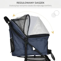 Wózek dla psa PawHut, składany, z poduszką, dla kotów(m-7)