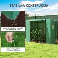 Outsunny Mini szklarnia przyścienna z rolowanymi drzwiami i siatkowymi oknami, odporna na UV, do roślin, sadzonek i kwiatów, zielona(m-7)
