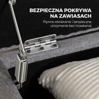 HOMCOM Ławka z pojemnikiem, tapicerowana skrzynia na łóżko z 2 przegrodami, składanymi pokrywami i wyjątkowo grubym siedziskiem, 117 x 50 x 44 cm(m-6)