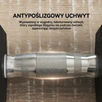 HOMCOM Hantla Hexagon, 35 kg, żeliwna hantla z antypoślizgowym uchwytem, czarno-srebrna(m-5)