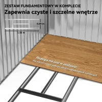 Outsunny Szop ogrodowy, 2 drzwi przesuwne, okna wentylacyjne, rama podłogowa z ocynkowanej stali, nierdzewna stal, jasnozielony, 2,13 x 1,30 x 1,85 m(m-6)