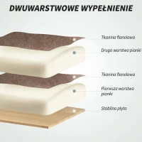 HOMCOM Krzesło biurowe ergonomiczne z podwójnym wyściełaniem, podnóżkiem, regulowanym krzesłem obrotowym, tapicerowane krzesło komputerowe, Jasnobrązowe(m-4)