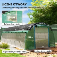 Szklarnia 6 x 3 x 2 m, folia, 12 okien, drzwi rolowane(m-5)