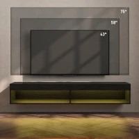 HOMCOM Mobile Contenitore Sospeso con Luci LED a 16 Colori e Telecomando, 180x40x30 cm, Nero(m-6)
