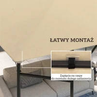 Outsunny Zapasowy dach do pawilonu 3 x 3 m, wodoodporny, z ochroną UPF30+, wykonany z tkaniny Oxford 370 g/m², beżowy(m-5)