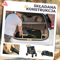 Wózek dla psa PawHut, składany wózek dla psa, wózek dla psa z poduszką, wózek dla kota(m-5)