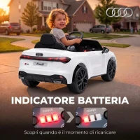 AIYAPLAY Macchina Elettrica per Bambini 12V Audi A5L con Telecomando, Batteria al Litio, 2 Motori, Telecomando, Bianco(m-8)