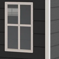 Outsunny Casetta da Giardino 1.14m² in PP e Alluminio con Pavimento, Capanno da Giardino, Tetto Inclinato, Nero(m-11)