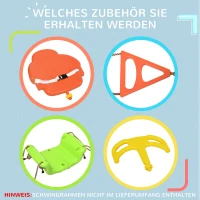 Outsunny 3-w-1 Huśtawka dla dzieci, huśtawka z regulowanym sznurkiem, Zielona(m-8)