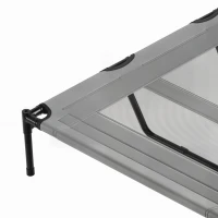PawHut Cama Elevada para Perros Grandes Cama para Perros con Zona de Malla Transpirable y Bolsa 122x92x23 cm Gris Claro(m-13)