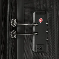 HOMCOM Valigia Rigida Media 68L, Bagaglio Espandibile ABS con 4 Ruote Girevoli, Angoli Protettivi, 66x43x27 cm, Nero(m-11)