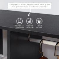 HOMCOM Armoire penderie Armoire de Rangement Mobile Panneaux de Particules Noir(m-6)
