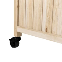 Outsunny Orto Rialzato da Esterno in Legno Grigliato, Fori di Drenaggio, Ruote, per Fiori Verdure 82.5x35x186cm Naturale(m-10)