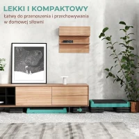 Regulowany step fitness SPORTNOW, 3 poziomy wysokości (10,5/15,5/20,5 cm), antypoślizgowy, zielony(m-6)