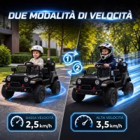 AIYAPLAY Fuoristrada Elettrica per Bambini 12V, Batteria al Litio, 2 Motori, Sospensioni, Telecomando, 2-4 Anni, Nero(m-7)