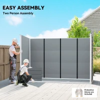 Outsunny 10 x 4 ft Resin Garden Shed, Outdoor Storage Shed with Floor, Windows, Lockable Doors and Vents, Grey(m-7)