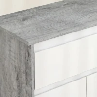 kleankin Mobile da Bagno Autoportante con Cassetto e Ante Doppie, Salvaspazio, Effetto Legno Grigio e Bianco(m-10)