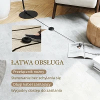 HOMCOM Lampa stojąca do salonu, abażur materiałowy, włącznik nożny(m-5)