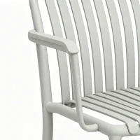 Outsunny Set 4 Sedie da Giardino Impilabili in Polipropilene Anti UV, Sedie per Pranzo da Esterno Design a Doghe(m-11)