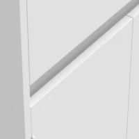 HOMCOM Mobile Bagno Alto Slim 170cm, Mobiletto Bagno Salvaspazio con 2 Armadietti con Ante, 60x30x170 cm, Bianco Lucido(m-13)